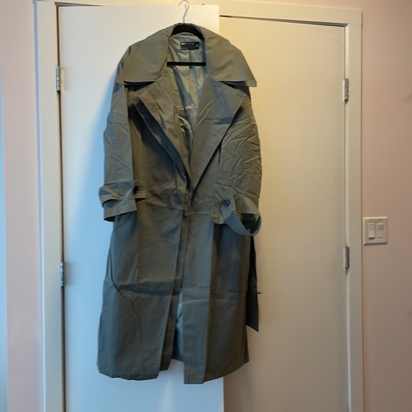 Grey Oversized Trench Coat - Picture 5 of 9